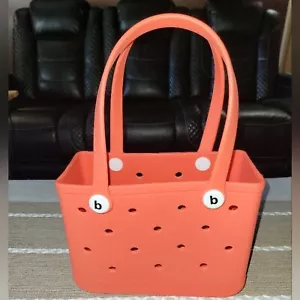 Eva Sommer/Strandtasche Gummitasche (markenlos) orange - Bild 1 von 4