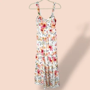 Yumi Kim Women's Charli Dress Pink Floral Tiered Ruffle Boho Baby Bump Size XS - Picture 1 of 11