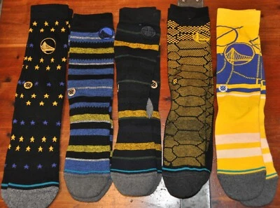 Golden State Warriors Stance crew socks men's large (9-13) NEW LOT OF 5 PAIRS - Image 1 of 3