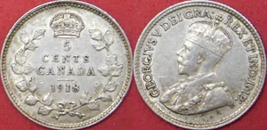 Very Fine 1918 Canada Silver 5 Cents Maybe Toned - Picture 1 of 1