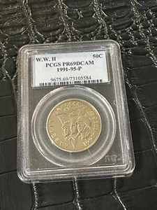 Medio dólar conmemorativo de la Segunda Guerra Mundial 1991-1995-P graduación profesional PR-69 DCAM - Imagen 1 de 2