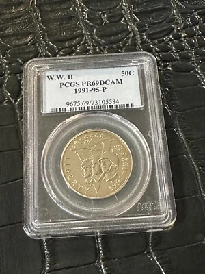 1991-1995-P World War II Commemorative Half Dollar PCGS PR-69 DCAM - Image 1 of 2