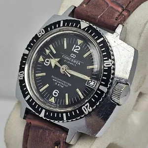 CONCERTA DIVER AUTOMATIC CAL.1017-21 SWISS MADE VINTAGE UNISEX WATCH - Picture 1 of 9