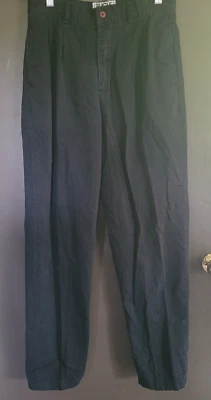 Pantalones chinos plisados Bugle Boy 30Wx34L negros para hombre Foto 1 de 4
