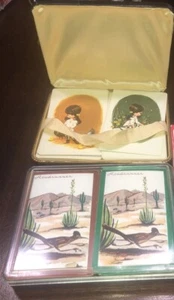 2 juegos de cartas de juego estuche de cuero de doble baraja estuche de plástico 2 juegos de colección - Imagen 1 de 4