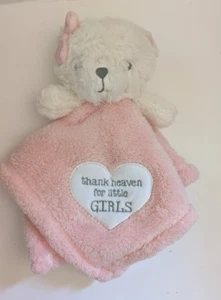 Equipo de bebé TEDDY BEAR LOVEY Manta de seguridad de felpa rosa Gracias al cielo Niñas - Imagen 1 de 6
