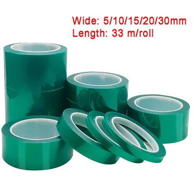 High Temperature Polyester Film PET Tape, Wide 5/8/10/12/15/20-100mm, Length 33M - Image 1 of 2