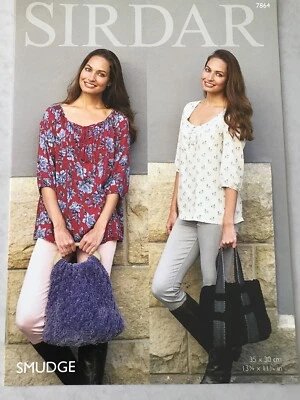 Sirdar Smudge Cabled Bag & Threaded Handles Bag Knitting Pattern 7864 - Image 1 of 4