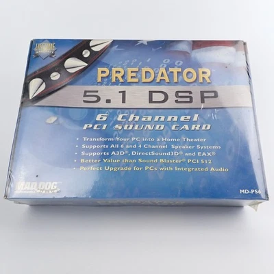 Mad Dog Predator 5.1 DSP 6 Channel PCI Sound Card HD-51 NIB Vintage Audio PC - Image 1 of 2