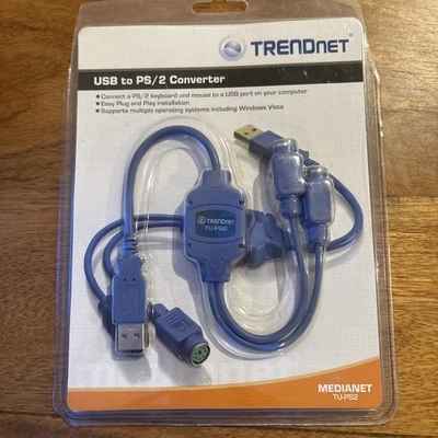 TRENDnet TU-PS2 USB to PS/2 Converter with Quick Installation Guide - NEW SEALED - Image 1 of 3