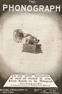 Anuncio 1901 ~ EL FONÓGRAFO Solo reproducción perfecta de sonido usando Edison Records - Imagen 1 de 2