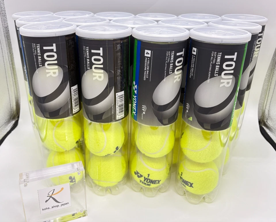 YONEX Tour Tennis Balls 60 balls total(15Cans of 4Balls per Box)TB-TUR4 - Image 1 of 4