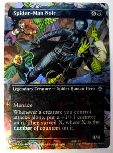 MTG Marvel Spider-Man - Spider-Man Noir - FOIL Borderless Uncommon - 0204 NM - Picture 1 of 1