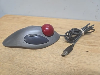 Logitech Trackball Mouse Marble Ball T-BC21 USB 810-000767 Tested Working - Image 1 of 4