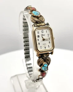 SIGNIERTE Sterling, 1/20 12k Gold Filled Türkis Koralle Southwest Timex Uhr - Bild 1 von 14