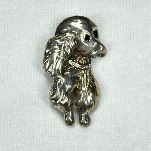 Brooch Smooth Silver and Gold Tone Cocker Spaniel Dog Vintage Very Detailed - Bild 1 von 5