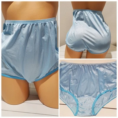 Panty Vanity Fair Granny Brillante Nylon Corte Completo Ravissant 12/5XL Azul Bebé Foto 1 de 4