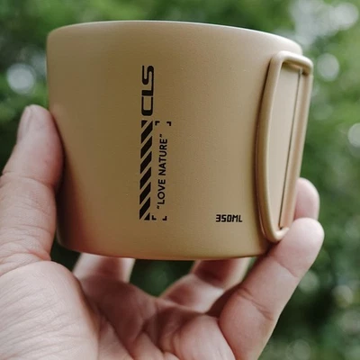 Camping Mug with Foldable Handle Coffee Cup for Hunting Backpacking Travel - Image 1 of 2