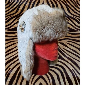 Vintage Y2K Juicy Couture Women Faux Fur Trapper Hat Ushanka - Picture 1 of 7