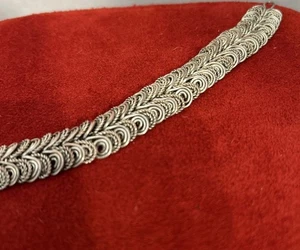 SilverTone Filigree Centipede Dragon Link Flex Bracelet Twisted Wire Hook Clasp - Picture 1 of 8