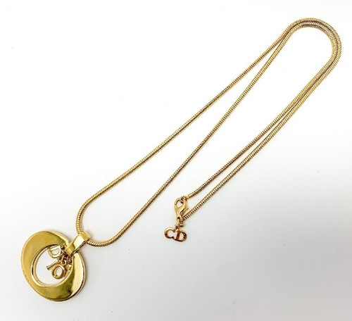 Collana lunga Christian Dior logo ovale placcato oro lunghezza catena 55 cm 20 36 g