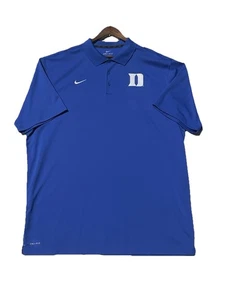 Duke Blue Devils Nike Casual Polo Golf Shirt Mens 3XL Blue Dri Fit Coaches - Picture 1 of 8