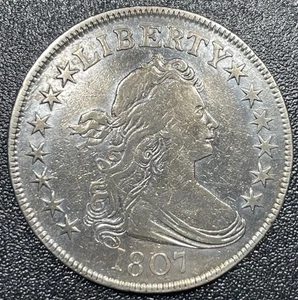 1807 Draped Bust Half Dollar 50c VF Very Fine Details Cleaned - Picture 1 of 2