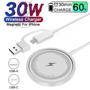 Magsafe Ladegerät Magnetic Charger 30W für iPhone 16 15 14 13 Pro Max Mini Plus - Bild 1 von 6