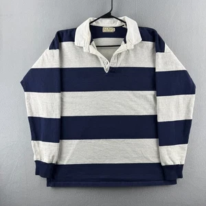 Vintage LL Bean Rugby Shirt Mens XL Cotton Long Sleeve Polo 90s Made in USA - Picture 1 of 18