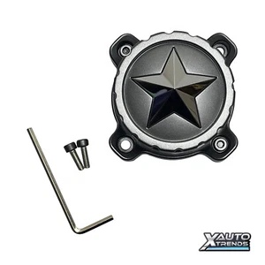 MSA Offroad Wheel Center Cap Gunmetal W/ Chrome Star MSACAP3-GM-C - Picture 1 of 3