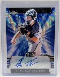 Leaf Metal Draft Shea Langeliers Blue Wave Rookie/RC 2019 tarjeta automática #8/20 - Imagen 1 de 2