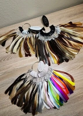 Giant LACEY GARLAND Hair Wigs Color Card Rings Swatches Samples  - Image 1 of 4