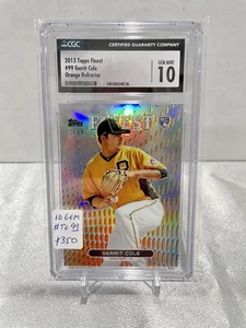 2013 Topps Finest Gerrit Cole Orange Refractor Rookie RC /99 CGC CSG 10 Gem Mint - Picture 1 of 2