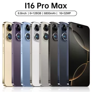 NEW i16 Pro Max Android15 Smartphone Unlocked 128GB Dual SIM 5G Cheap Cell Phone - Picture 1 of 21
