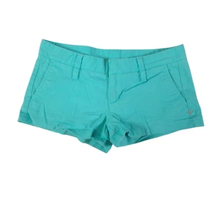 Hurley kurze Shorts Y2K niedriger Bund Stretch niedriger Bund Damen 0 30 x 2 grün türkis - Bild 1 von 9