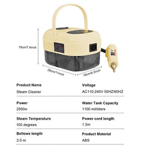 2500W High Pressure Steam Cleaner Machine Portable Cleaning Kitchen Car Machine - Picture 1 of 18