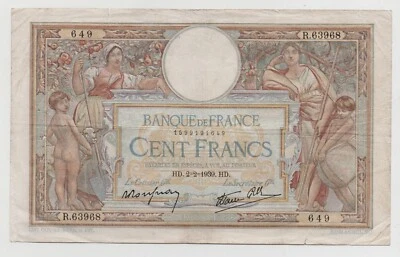 FRANCE 100 FRANCS 1936 PICK 86B LOOK SCANS - Image 1 of 2
