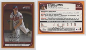2008 Bowman Chrome Orange Refractor /25 Chuck James #154