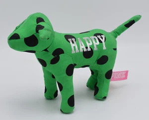 Victoria Secret PINK 6" Dog Green Black Polka Dot w/ Silver Happy Plush Ltd Ed - Picture 1 of 3