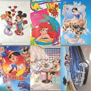 Lot Of 6 Vintage Disney OSP Laminated Posters Mickey Minnie Mermaid Snow White - Picture 1 of 8