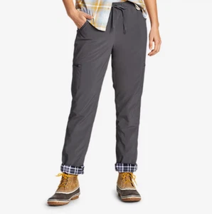 NWoT Eddie Bauer Women's Fleece Lined Stretch Pants Gray Size 10 $100 EE327 - Picture 1 of 4