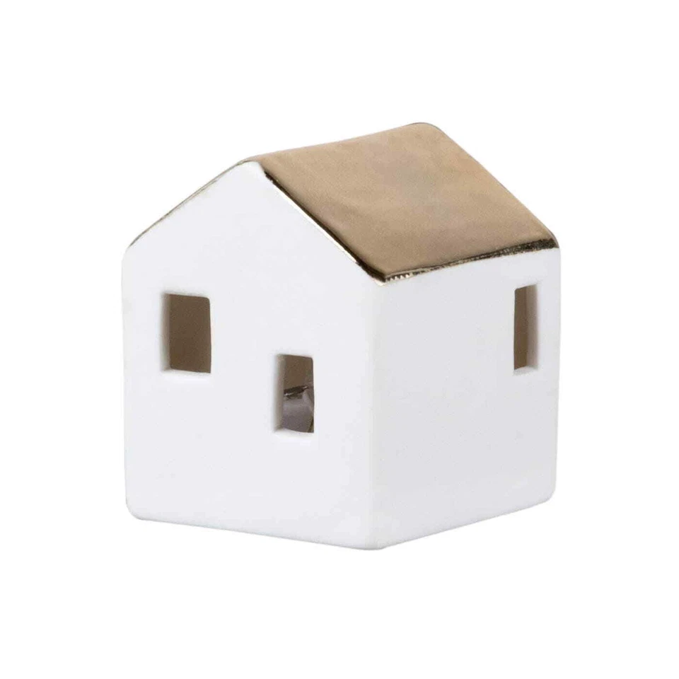 Living Mini LED Lichthaus Mittel aus Porzellan 4,5 x 4,5 x 5 cm - Bild 1 von 1