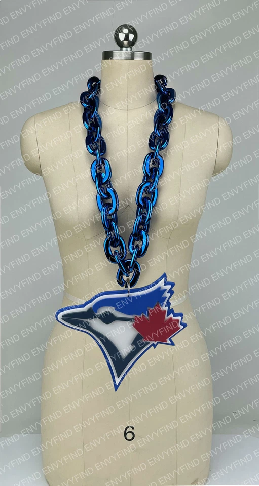 New MLB Toronto Blue Jays Jumbo Big Blue Fan Chain Necklace Foam MI USA - Image 1 of 3