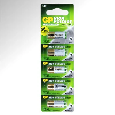5 GP Batteries 12 Volt Typ 23A Alkaline L1028 23AE A23S LRV08 A23G Batterie MS21 - Bild 1 von 2
