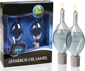 Ner Mitzvah Glass Paraffin Shabbat Candle Holder Cup and Wick – Tear Drop Shape, - Picture 1 of 7