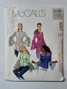 McCALL'S PATTERN - 4257 LADIES SHIRT TOP BLOUSE FLARED SLEEVES 10-16 UNCUT - Bild 1 von 2