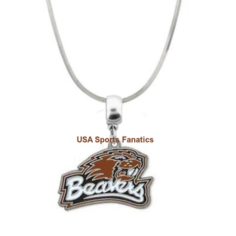 NCAA - Oregon State Beavers Team Logo Pendant Necklace On 925 Snake Chain Cover