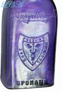 Botella de farmacia antigua occidental MURGITTROYD'S PÚRPURA PURO SPOKANE WASHINGTON - Imagen 1 de 4