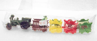 "Tren de circo vintage con dijes de animales 9"" adorno de pasteles locomotora verde jaula vagones" Foto 1 de 4