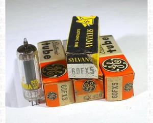 GE and Sylvania 60FX5 Vacuum Tubes Tested NOS Lot Of 4 +Box - Imagen 1 de 1